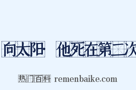 向太阳·他死在第二次是什么意思的图片